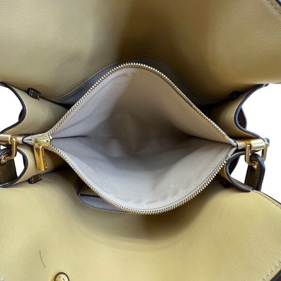 Tory Burch Women’s Brown Leather & Suede With Crossbody Strap Shoulder Tote - Picture 11 of 16